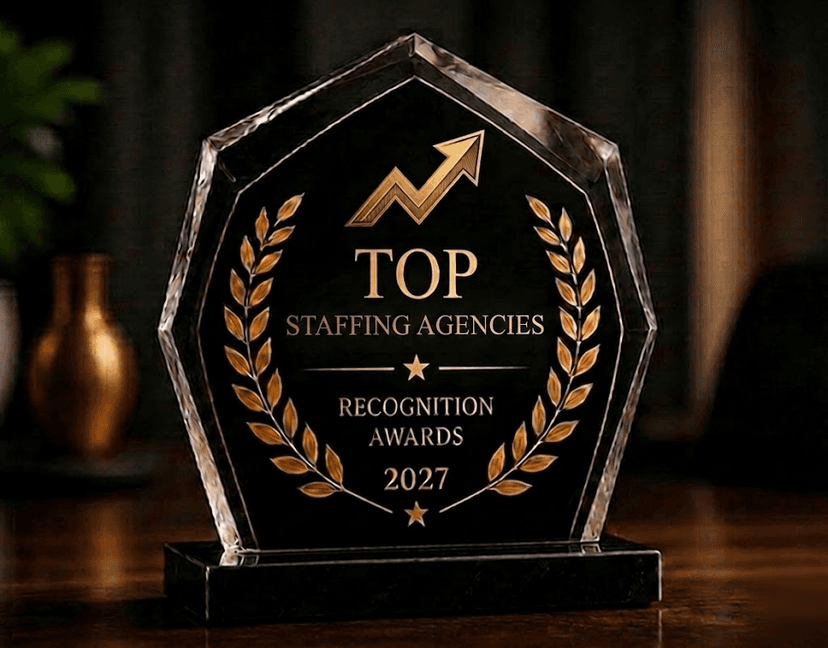 Top Staffing Companies 2027 Recognition Award Trophy